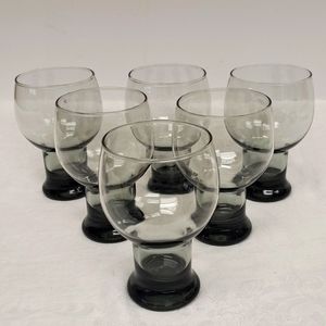 - Vintage Libbey STAX SMOKE GREY set of 6 Pilsner tumblers